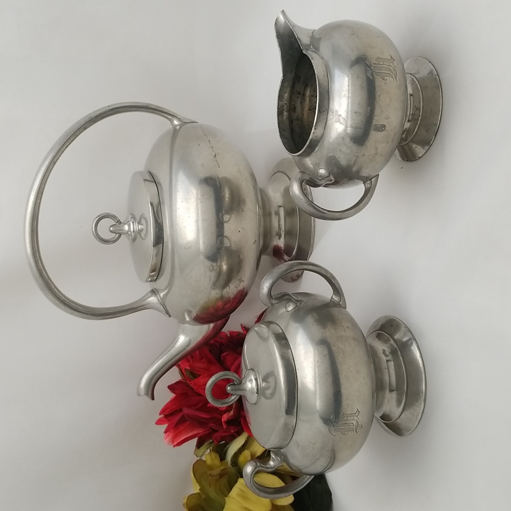Art Deco Insico Pewter Tea Set